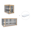 Minicuna-cuna-cama-escritorio (4en1) madera/gris · Crea Plus Tre C351-M5058