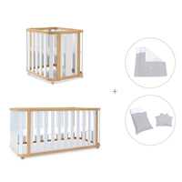 Minicuna-cuna-cama-escritorio (4en1) madera/blanco · Crea Plus Tre C351-M5011