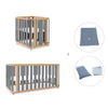 Minicuna-cuna-cama-escritorio (4en1) madera/gris · Crea Plus Tre C351-M5058