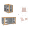 Minicuna-cuna-cama-escritorio (4en1) madera/gris · Crea Plus Tre C351-M5058