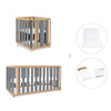 Minicuna-cuna-cama-escritorio (4en1) madera/gris · Crea Plus Tre C351-M5058