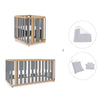 Minicuna-cuna-cama-escritorio (4en1) madera/gris · Crea Plus Tre C351-M5058