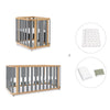 Minicuna-cuna-cama-escritorio (4en1) madera/gris · Crea Plus Tre C351-M5058