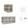 Minicuna-cuna-cama-escritorio (4en1) madera/gris · Crea Plus Tre C351-M5058
