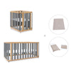 Minicuna-cuna-cama-escritorio (4en1) madera/gris · Crea Plus Tre C351-M5058