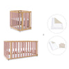 Minicuna-cuna-cama-escritorio (4en1) madera/rosa · Crea Plus Tre C351-M5059