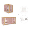 Minicuna-cuna-cama-escritorio (4en1) madera/rosa · Crea Plus Tre C351-M5059