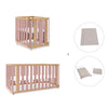 Minicuna-cuna-cama-escritorio (4en1) madera/rosa · Crea Plus Tre C351-M5059