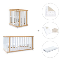 Minicuna-cuna-cama-escritorio (4en1) madera/blanco · Crea Plus Tre C351-M5011