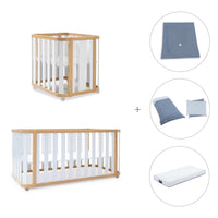 Minicuna-cuna-cama-escritorio (4en1) madera/blanco · Crea Plus Tre C351-M5011