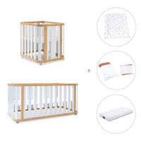 Minicuna-cuna-cama-escritorio (4en1) madera/blanco · Crea Plus Tre C351-M5011