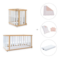 Minicuna-cuna-cama-escritorio (4en1) madera/blanco · Crea Plus Tre C351-M5011