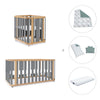 Minicuna-cuna-cama-escritorio (4en1) madera/gris · Crea Plus Tre C351-M5058