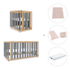 Minicuna-cuna-cama-escritorio (4en1) madera/gris · Crea Plus Tre C351-M5058