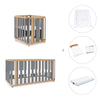 Minicuna-cuna-cama-escritorio (4en1) madera/gris · Crea Plus Tre C351-M5058