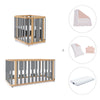 Minicuna-cuna-cama-escritorio (4en1) madera/gris · Crea Plus Tre C351-M5058
