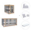 Minicuna-cuna-cama-escritorio (4en1) madera/gris · Crea Plus Tre C351-M5058