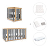 Minicuna-cuna-cama-escritorio (4en1) madera/gris · Crea Plus Tre C351-M5058