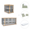 Minicuna-cuna-cama-escritorio (4en1) madera/gris · Crea Plus Tre C351-M5058