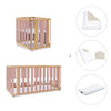 Minicuna-cuna-cama-escritorio (4en1) madera/rosa · Crea Plus Tre C351-M5059