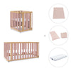 Minicuna-cuna-cama-escritorio (4en1) madera/rosa · Crea Plus Tre C351-M5059