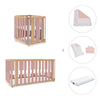 Minicuna-cuna-cama-escritorio (4en1) madera/rosa · Crea Plus Tre C351-M5059