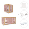 Minicuna-cuna-cama-escritorio (4en1) madera/rosa · Crea Plus Tre C351-M5059