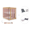 Minicuna-cuna-cama-escritorio (4en1) madera/rosa · Crea Plus Tre C351-M5059