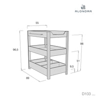 Mueble cambiador 50x80 cm con estantes madera/blanco · Neo Dadá D103