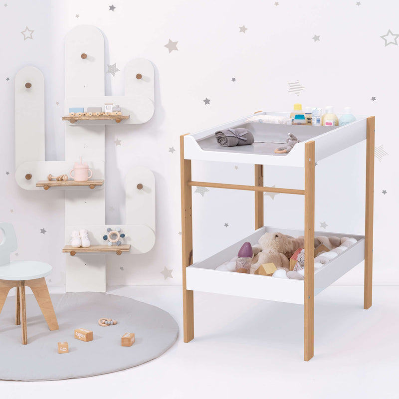 Mueble cambiador 50x80 cm con estantes · Tiboo D120