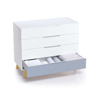 Cómoda bebé (4 cajones) con patas de madera · Nomad D247R