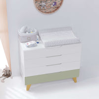 Cómoda bebé (4 cajones) con patas de madera · Nomad D247R