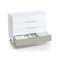 Cómoda bebé (4 cajones) con patas de madera · Nomad D247R