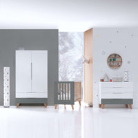 Habitación infantil en blanco, madera y gris · Lifestyle Antracita