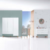 Dormitorio infantil grande en blanco, madera y verde eucalipto · Lifestyle Plus+ Eucalypto