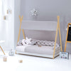 Cama Montessori madera 90x200 cm con textil gris · Homy Life XL