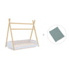 Cama Montessori madera 70x140 cm con textil verde eucalipto · Homy Life