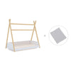 Cama Montessori madera 70x140 cm con textil gris · Homy Life Delphin