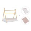 Cama Montessori madera 70x140 cm con textil flores rosa · Homy Life