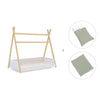 Cama Montessori madera 70x140 cm con textil verde · Homy Life