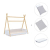 Cama Montessori madera 70x140 cm con textil gris · Homy Life Delphin