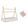 Cama Montessori madera 90x200 cm con textil rosa · Homy Life XL