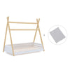 Cama Montessori madera 90x200 cm con textil gris · Homy Life XL