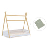 Cama Montessori madera 90x200 cm con textil verde · Homy Life XL