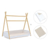 Cama Montessori madera 90x200 cm con textil beige · Homy Life XL