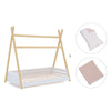 Cama Montessori madera 90x200 cm con textil rosa · Homy Life XL