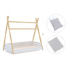 Cama Montessori madera 90x200 cm con textil gris · Homy Life XL