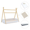 Cama Montessori madera 90x200 cm con textil beige · Homy Life XL