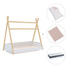 Cama Montessori madera 90x200 cm con textil rosa · Homy Life XL