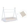 Cama Montessori blanca 90x200 cm con textil beige · Homy XL
